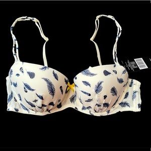 Heidi Klum intimates Raina peacock feather balconett padded bra.Size US 34C